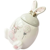 LEORX Bunny Cookie Jars for Kitchen Counter Ceramic Jar with Lid Multi 1Pcs