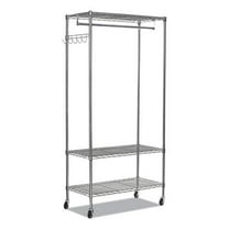 Alera Wire Shelving Garment Rack, 40 Garments, 48w x 18d x 75h, Silver