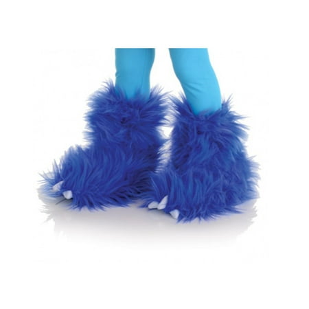Blue Monster Fuzzy Furry Boots Kids Animal Halloween Costume Shoes