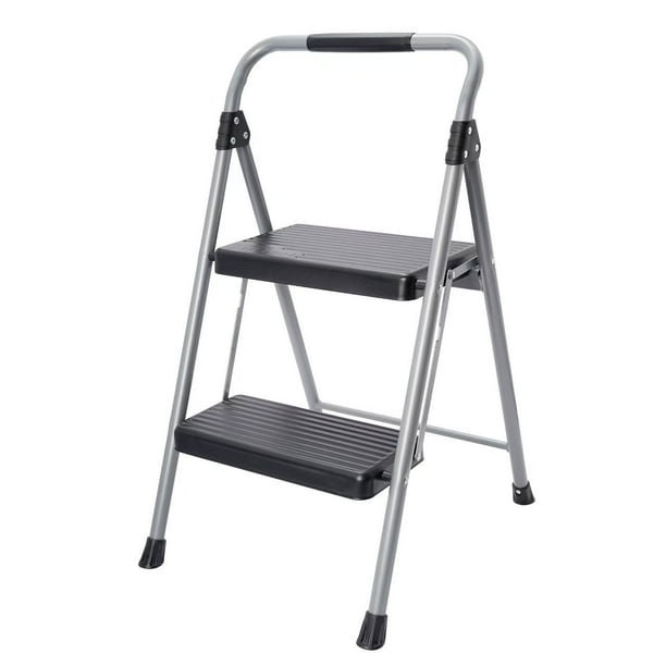 Hyper Tough Gray & Black 2-Step Steel Large Platform & Foldable