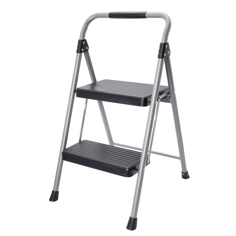 Hyper Tough Gray Black 2-Step Steel Large Platform Foldable