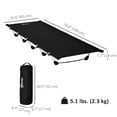thumbnail image 2 of Lightweight Aluminum Camping Cot - Portable Folding Bed | 75" x 26" Black | Ideal for Outdoor Trips, Camping, & Rest | 331lb Capacity, 2 of 7