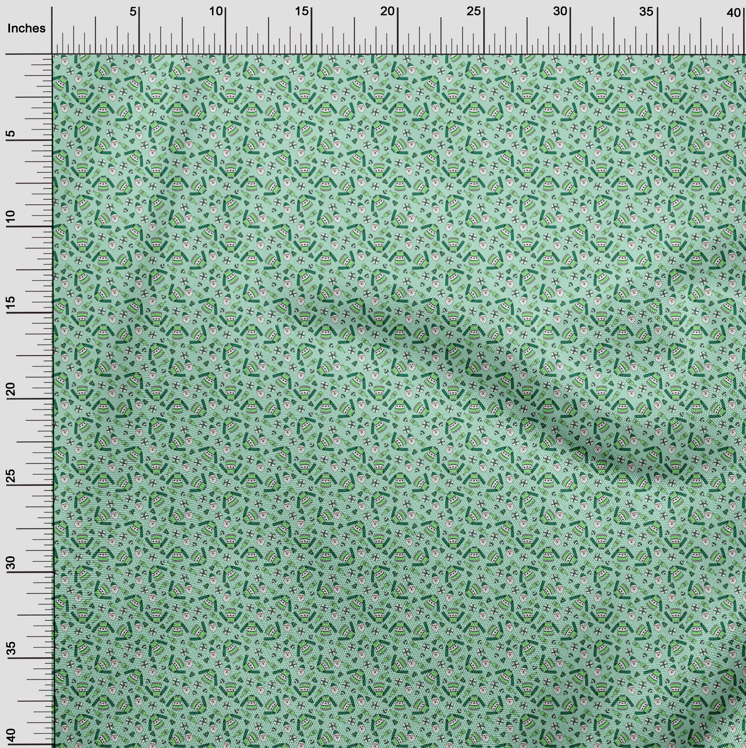 oneOone Polyester Spandex Light Mint Green Fabric Christmas Diy Clothing Quilting Fabric Print Fabric By Yard 56 Inch Wide