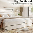thumbnail image 6 of Merluxy Queen Size Farmhouse Platform Bed Frame with 51”Tall Headboard, LED Reading Lights, Sturdy Construction, Easy Assembly, Ash White, 6 of 7