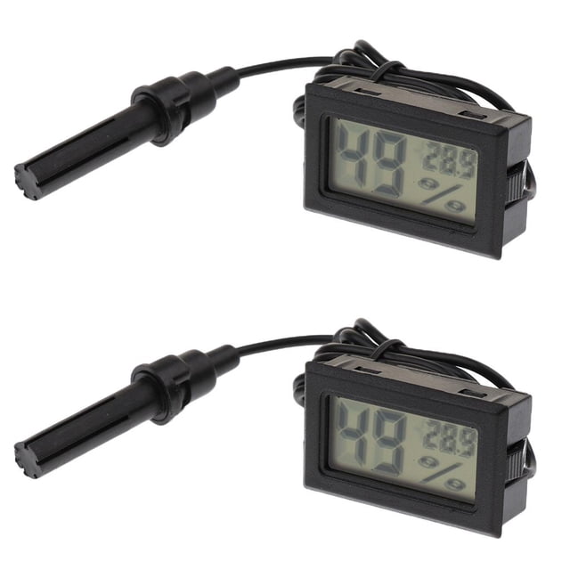 Termómetro Higrómetro DYNWAVEMX 2PCS Pantalla LCD Digital Medidor de Humedad