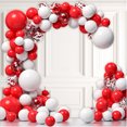 thumbnail image 1 of Red and White Balloon Wreath Arch Kit Red Matte White Latex Balloon and Red Used for Wedding, Birthday Party, Graduation Ceremony, Valentine's Day Decoration, 1 of 6