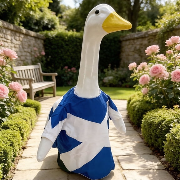 Porch Goose Outfit,23 Inch Lawn Goose Statue Costume,Summer Outdoor Courtyard Layout,Patio Scene,Exterior Ornament