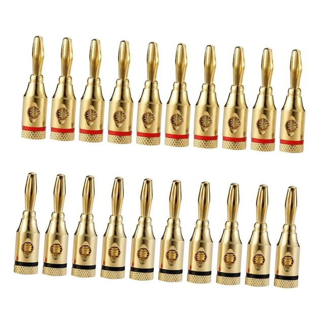 20x Conector Banana Placa Dorada Conector Banana Accesorio de Aleación Conector de Audio Versátil 4 mm para Sistemas de Sonido Receptores de Video shamjiam Conector tipo banana