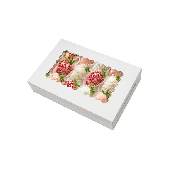 Large Bakery Boxes with Window, 15-Pack White Pastry and Cookie Boxes for Treats, Cupcakes, Donuts, Bakery Packaging