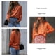 thumbnail image 3 of Blusa De Manga Larga, Dobladillo Irregular, Cuello De Solapa De Un Solo Pecho, Blusa De Manga Larga De Moda, Color Puro Para Cumpleaños ANGGREK Otros, 3 of 6