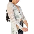 thumbnail image 4 of Ivory Long Pointelle Duster - Lightweight Open Front Cardigan Sweater, 4 of 4