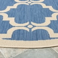 thumbnail image 3 of SAFAVIEH Courtyard Estelle Geometric Indoor/Outdoor Area Rug, Blue/Beige, 7'10" x 7'10" Round, 3 of 8