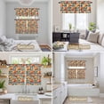 thumbnail image 6 of Thanksgiving Orange Pumpkin Kitchen Curtains Sets for Windows 24 Inch Length, Fall Autumn Leaves Farmhouse Check Rod Pocket Window Treatments Tier Curtains and Valances Set for Bedroom/Bathroom, 6 of 8