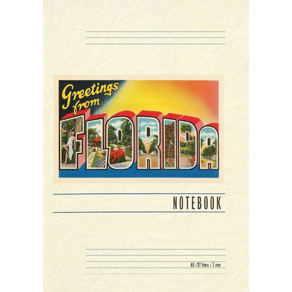 Vintage Lined Notebook Greetings from Florida (Paperback)