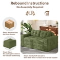 thumbnail image 4 of Boneless Couch for Living Room, Lofka 59" Folding Sleeper Floor Sofa with 2 Pillows and Pockets for Apartment and Small Spaces, Green, 4 of 12