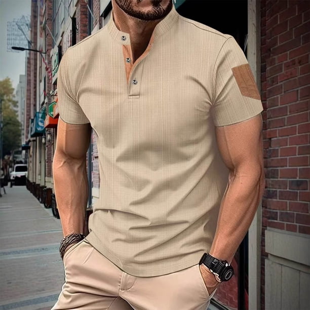 pstuiky camisetas de hombre, Camiseta informal de manga corta para hombre, color liso, cuello redondo, para correr, hacer ejercicio y fitness camisas casuales para hombre l