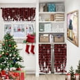 thumbnail image 2 of Christmas Red Plaid Kitchen Curtains with Valance and Tier Sets 36 Inch, 3 Pieces Tree Deer Snowflake Rod Pocket Drapes Window Treatment Curtains for Kitchen Over Sink Bed Room Decor, 2 of 6