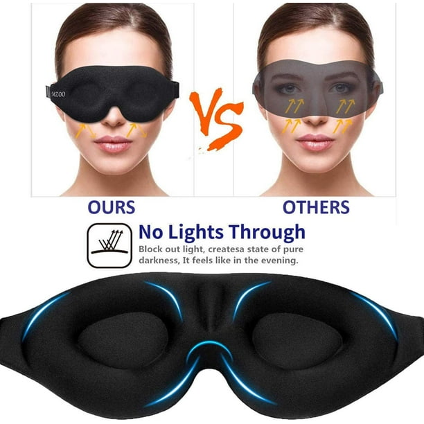 Sleep Eye Mask for Men Women 3D Contoured Cup Sleeping Mask Blindfold Concave Molded Night Sleep Mask Block Out Light Soft Comfort Eye Shade