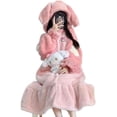 thumbnail image 3 of Piece Pajamas Kawaii Plush Lounge Wear Women's Pajamas Robe Hooded Cute Pajamas Plush Long Pajamas Gift Xl, 3 of 4