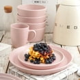 thumbnail image 3 of Stone Lain Albie Rustic Stoneware Dish Set, 32-Piece Round Dishes for 8, Pink, 3 of 6