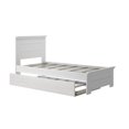 thumbnail image 2 of Max & Lily Twin Bed Frame with Plank Headboard and Trundle, Solid Wood Platform Bed, White Wash, 2 of 6