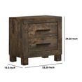 thumbnail image 5 of Wooden Nightstand with 2 Drawers and Grain Details, Brown, 5 of 9