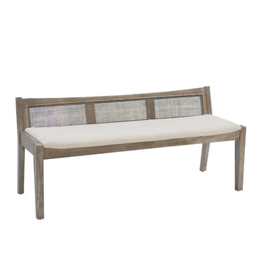 Linon Bauer Claudette Cane Bench Brown