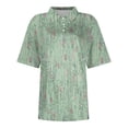 thumbnail image 3 of KDDYLITQ Womens Polo Shirts With Collar Short Sleeve Collared Lightweight Wicking Shirts Breathable Loose Dressy Golf Shirts Mint Green 2XL, 3 of 4