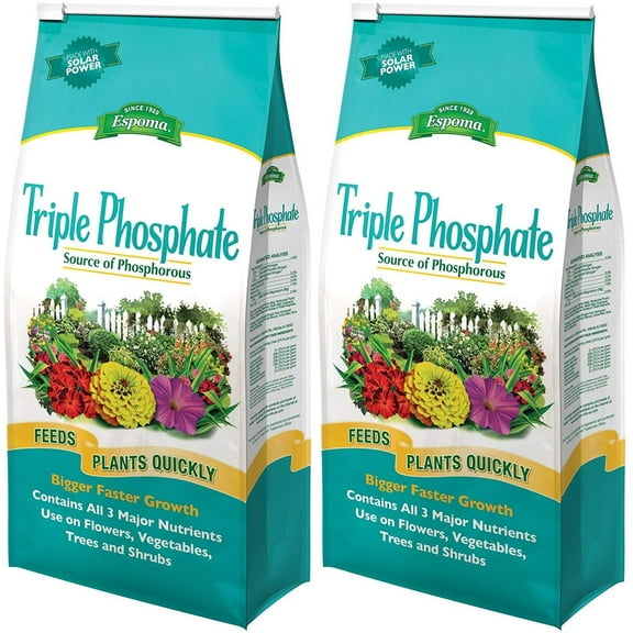 Espoma Triple Phosphate Fertilizer Granules - 0-45-0 NPK, Natural - 2 Pack, 6.5-Pound