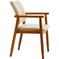 thumbnail image 5 of NOB Mid-Century Dining Side Chair with Faux Leather Seat in Beige, handrail Chair, 5 of 18