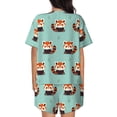 thumbnail image 6 of Goofa Fox for Womens Cotton 2 Piece Pajamas Set Classic Short Sleeve Pjs Set Soft Button Down Sleepwear Loungewear-Large, 6 of 7