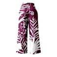 thumbnail image 5 of Summer Pants for Women Summer Print Elastic High Waist Wide Pants Casual Wide Leg Long Casual Belt Pocket Suit for Women Woman Petite Waist Yoga Pant Fashion Leather plus Red 3XL, 5 of 5