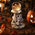 thumbnail image 2 of Halloween Owl Crystal Ball Stand Resin Plastic Base for Sphere Candle Holder Tabletop Decor 10cm, 2 of 7