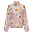 thumbnail image 5 of Jackets for Women Winter Coat Jackets Flannel Stand Collar Jacket(Daisy Floral Peach Pattern,Size:S-4XL), 5 of 7