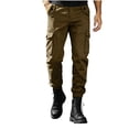 thumbnail image 2 of sageysalite Cargo Pants for Men Button Elastic Waist Casual Loose Workout Hiking Joggers Pants with Multi Pockets, 2 of 7