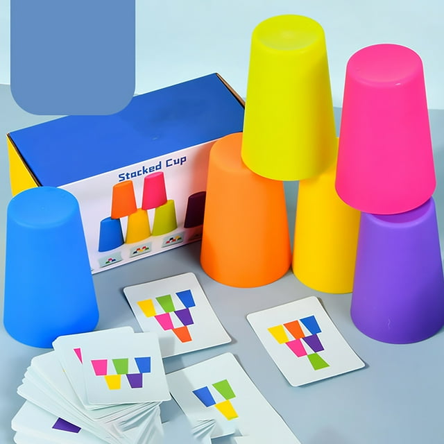 Cups Stacking Cups Game Toy Set Building Block Set Factory Intelligent Sport Game Toys Catch Games for Toddler Kids Games 2-4 Bulk for Kids Learning Materials Adults Extra Large for Toddlers Body