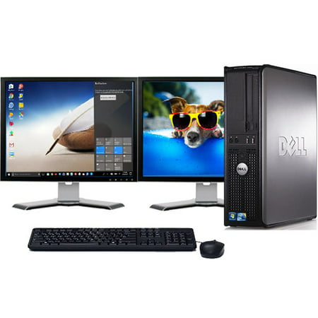 Dell Optiplex Desktop Computer 10 Intel Core 2 Duo Processor 8GB RAM 1TB Hard Drive DVD Wifi with Dual 19