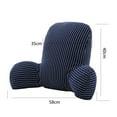 thumbnail image 2 of en cama Almohada de lectura Silla Sofá Cojín de apoyo Almohadas para esposo y novio (Rellenos de suave, Funda de con cremall Tiras-Azul Oscuro Macarena Almohada de lectura, 2 of 4