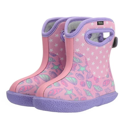 

MCIKCC Baby Waterproof Rubber Rain/Snow Boots for Toddler Boys & Girls Pink 10