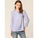 thumbnail image 2 of Allegra K Blusa Top Ligera Manga Larga A Cuadros Casual Para Mujer Azul L Unique Bargains Blusa, 2 of 6