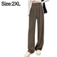 thumbnail image 2 of Pantalones de vestir de corte acampanado de gabardina con corte curvo para mujer, 2 of 5