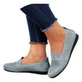 thumbnail image 4 of eczipvz Womens Shoes Flats Shoes Female Comfort Walking Flat Loafer Slip on Leather Loafer Comfort Flat Shoes Outdoor Driving Shoes Fashion Shoes (Grey,8.5), 4 of 7
