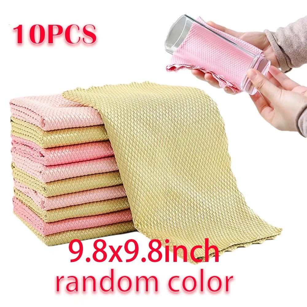 Cleaning Cloths, Reusable Household Microfiber Glass Wipes Set For