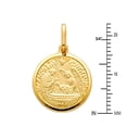 thumbnail image 3 of Wellingsale 14K Yellow Gold Polished Religious Baptism Medallion Charm Pendant, 3 of 5