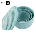 thumbnail image 3 of Classic Cuisine Set of 3 Microwave and Freezer Safe Bowls with Lids, Teal, 3 of 6