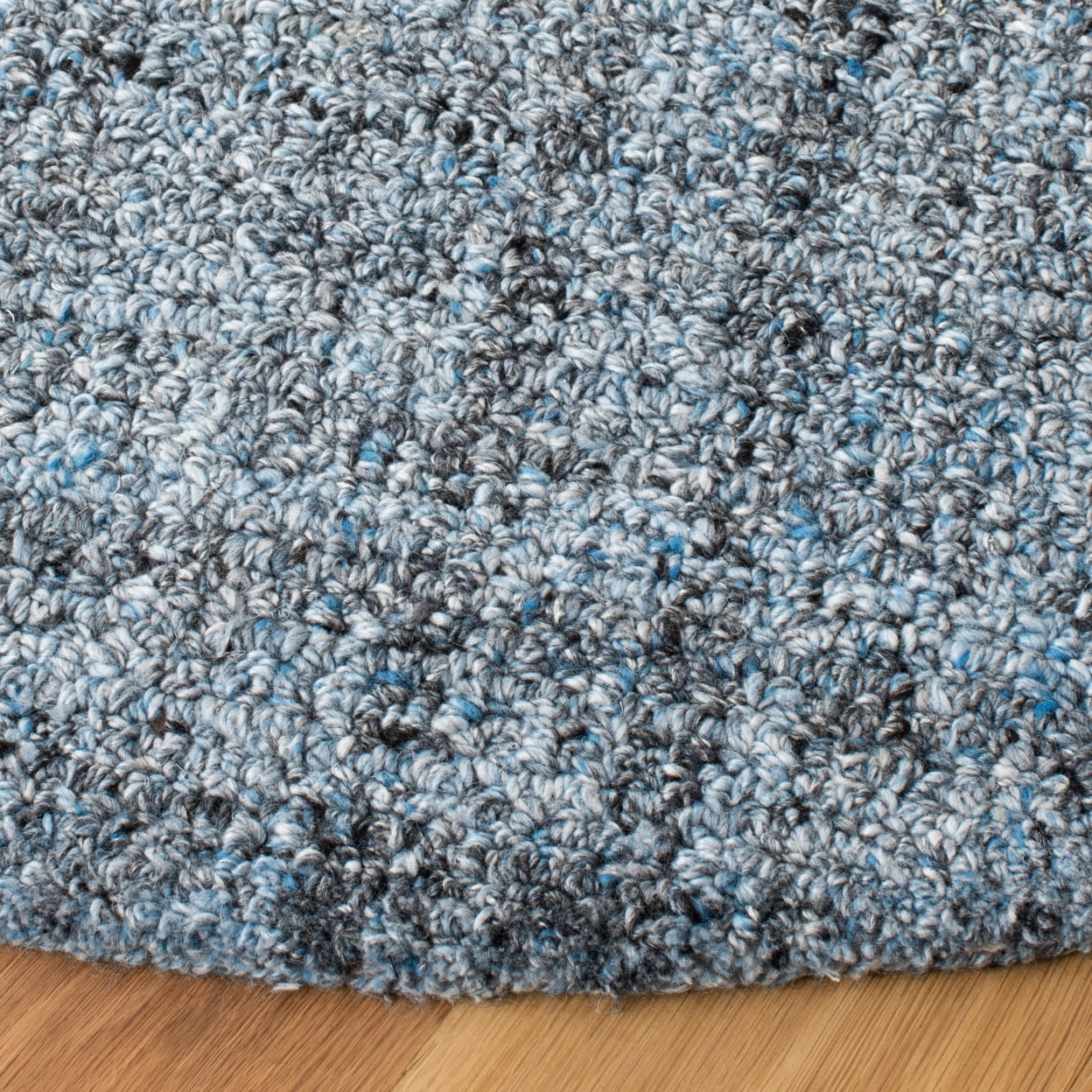 SAFAVIEH Abstract Claes Striped Overdyed Area Rug, Blue/Black, 6' x 6' Round