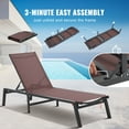 thumbnail image 4 of VEVOR Chaise Lounge Chair Outdoor Patio Lounge Chair Adjustable 5-Position 2 pcs, 4 of 9