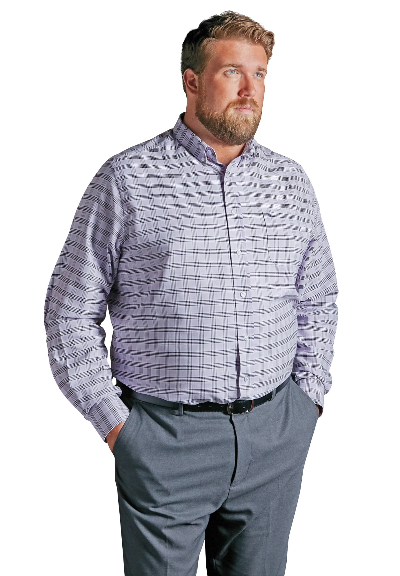 Royal Blue 24 35//6 Big KS Signature by Kingsize Mens Big /& Tall Wrinkle-Resistant Oxford Dress Shirt