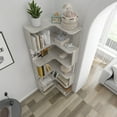 thumbnail image 4 of Jopath Corner Bookcase,Modern 90°L-Shaped Bookshelf, Open Storage Display,Anti-Falling Baffle Design,For Office Living Room Gray, 4 of 9