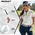 thumbnail image 5 of COEQINE Women Short Sleeve Golf Shirts Workout Lightweight Golf Tops Easter Egg Elephant and Heart Print Soft Quick Dry Fit Polo Shirts Pullover Moisture Wicking Athletic Tops, 2XL, 5 of 7